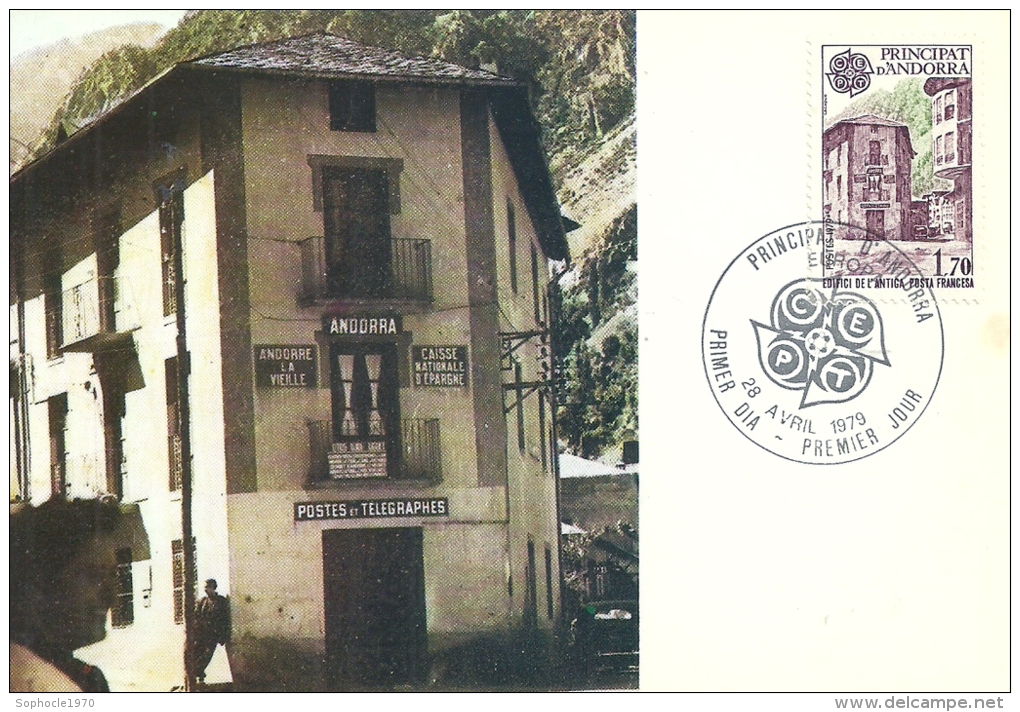 PRINCIPAUTE D'ANDORRE - PRINCIPAT - Antique Bureau De Poste - 1979 - Timbre Jour D'émission - Used Stamps