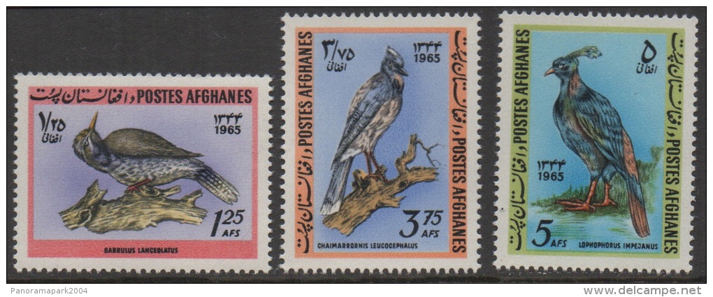 Afghanistan 1965 Set Of 3 Stamps Birds Vogel Oiseaux ** MNH - Sonstige & Ohne Zuordnung