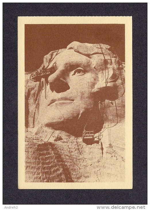 SOUTH DAKOTA BLACK HILLS MOUNT RUSHMORE MEMORIAL -  JEFFERSON CAUSED CONFUSION FACE WAS OFTEN MISTAKEN FOR ANOTHER - Mount Rushmore