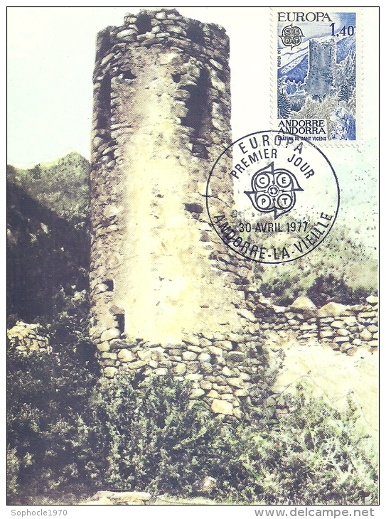 PRINCIPAUTE D'ANDORRE - PRINCIPAT Andorre La Vieille 1977 - Timbre Jour D'émission - Used Stamps