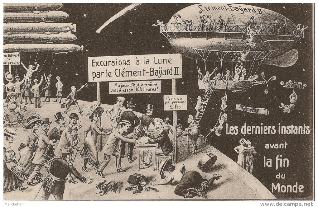 ILLUSTRATEURS : 2 CPA, Images De La Série "fin Du Monde" (19 Mai 1910), Avec Dirigeable Et Biplan. - Astronomy