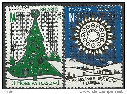 BY 2012-922-3 CHRISTMAS, BELORUSSIA, 1 X 2v, MNH - Belarus