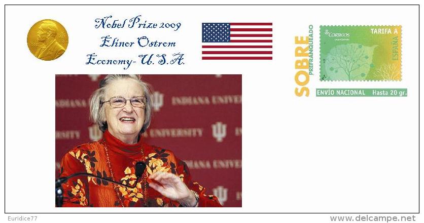 Spain 2013 - Nobel Prize 2009 Economy  - Elinor Ostrom/United States Special Prepaid Cover - Nobelprijs