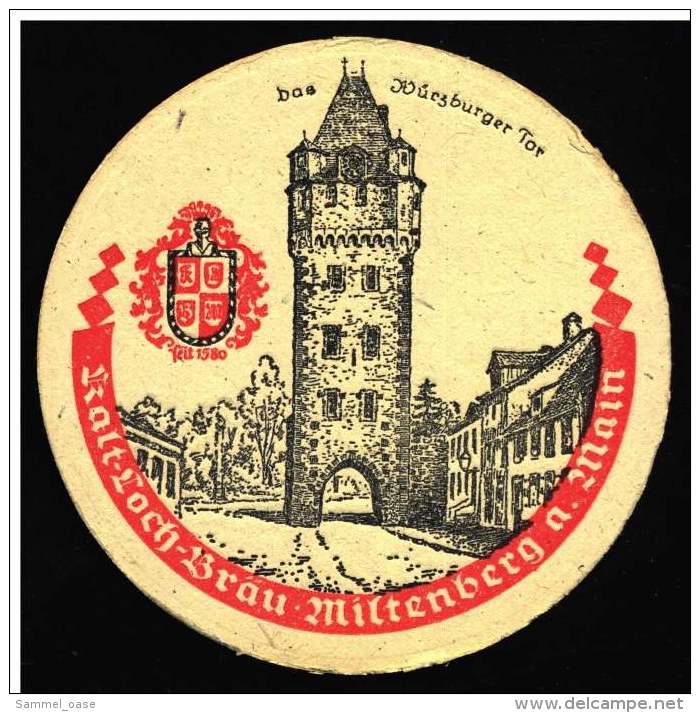 Bierdeckel  ,  Kalt - Loch - Bräu 410 Jahre  ,  Miltenberg Am Main  -  Das Würzburger Tor - Sous-bocks