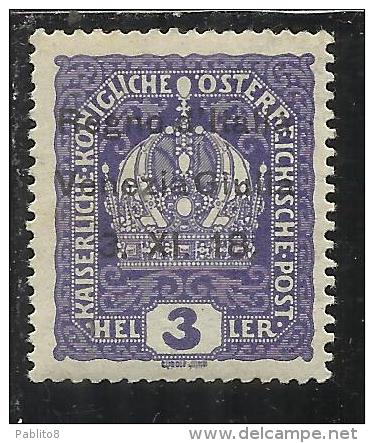 VENEZIA GIULIA 1918 SOPRASTAMPATO OVERPRINTED 3 HELLER MNH - Venezia Giulia