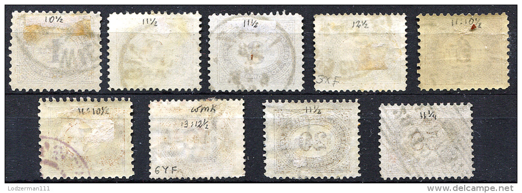 AUSTRIA 1894-95 Unwmk (one With Wmk) - Yv.Taxe 1-9 (Mi.Porto 1-9, Sc.J1-9) 1st Selection (perfect) VF - Postage Due