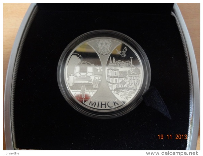 Belarus 2008 Minsk. Capitals Of EurAsEC Countries 20 Rubles Silver Coin UNC With Certificate And Box - Bielorussia