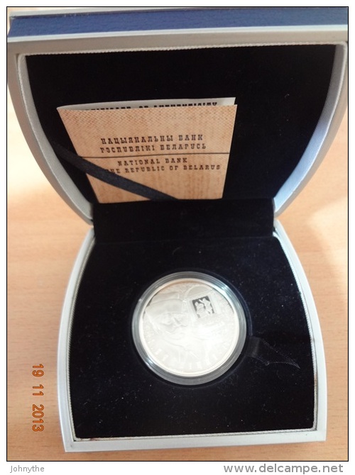 Belarus 2011 I. Bujnitski. The 150th Anniversary 10 Rubles Silver Coin UNC With Certificate And Box - Belarús