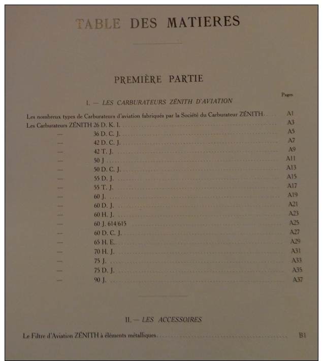 Catalogue Carburateurs Zenith et les moteurs d'aviation - Avions 1928