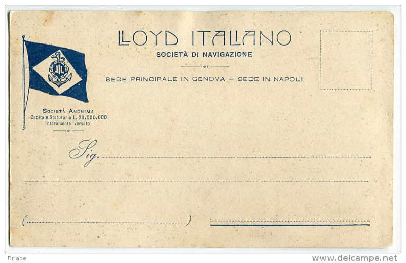 CARTOLINA PIROSCAFO MENDOZA LLOYD ITALIANA SOCIETà DI NAVIGAZIONE GENOVA NAPOLI - Dampfer