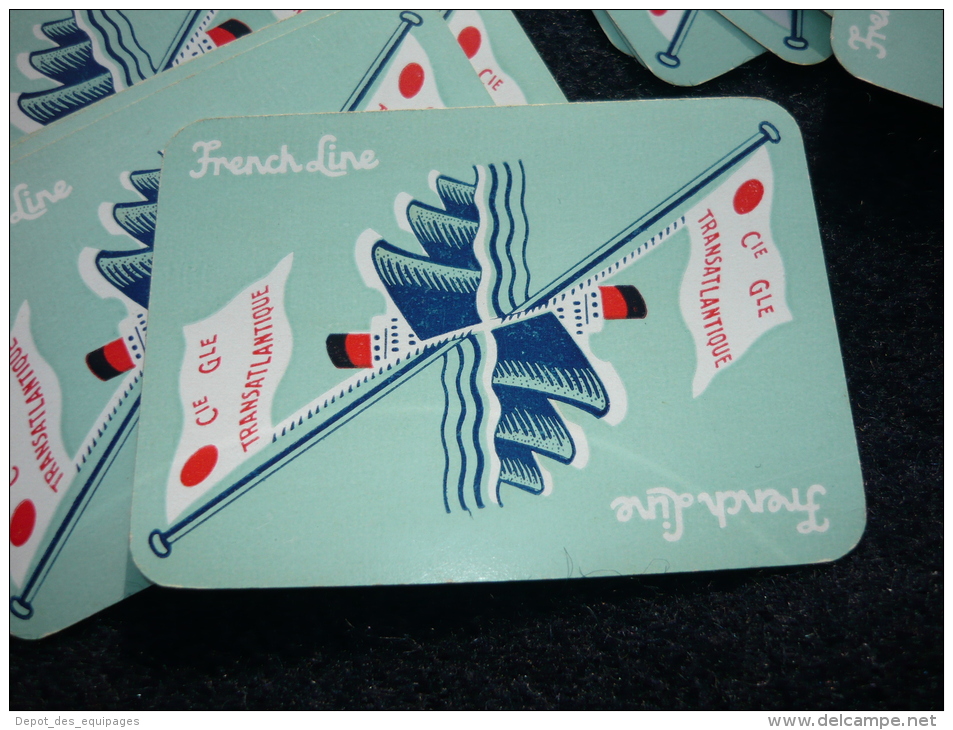 RARE JEU 52 CARTES C.G.T. FRENCH LINE - COMPAGNIE GENERALE TRANSATLANTIQUE