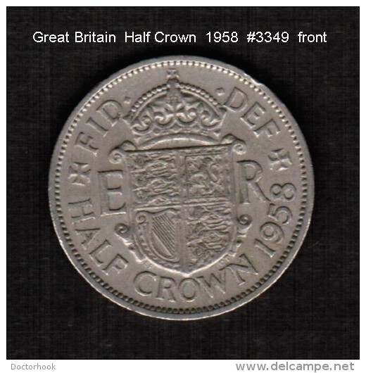 GREAT BRITAIN   HALF CROWN   1958  (KM # 907) - K. 1/2 Crown