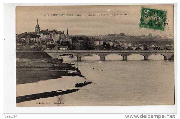 Lot De 2 Cartes - SAINT GAULTIER - INDRE - L´ écluse + Vue Sur La Creuse Un Jour De Crue - Altri & Non Classificati