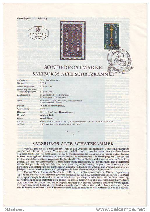 1201z5: Österreich 1967, Salzburger Schatzkammer, Rupertuskreuz Um 700 N. Chr.: Legende Und 10 ** Ausgaben - Theologen