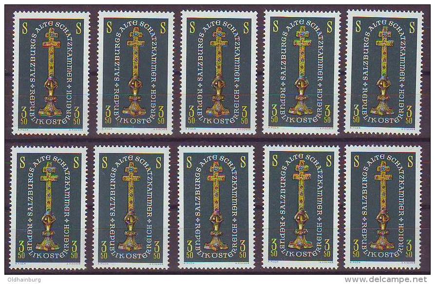 1201z6: Österreich 1967, Salzburger Schatzkammer, Rupertuskreuz Um 700 N. Chr.: 10 ** Ausgaben - Theologen