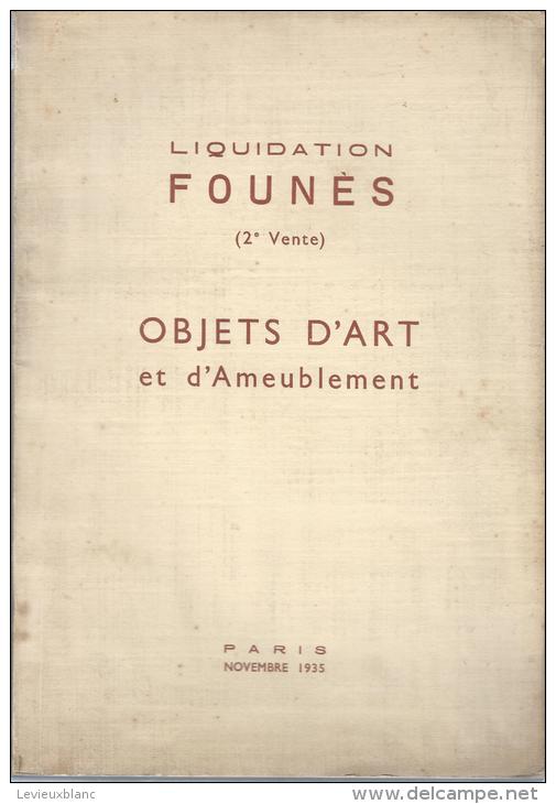 Liquidation Founés/Vente Aux Enchéres/ Objets D'Art Et D'Ameublement/ Galerie Jean Charpentier/1935  CAT50 - Dokumente