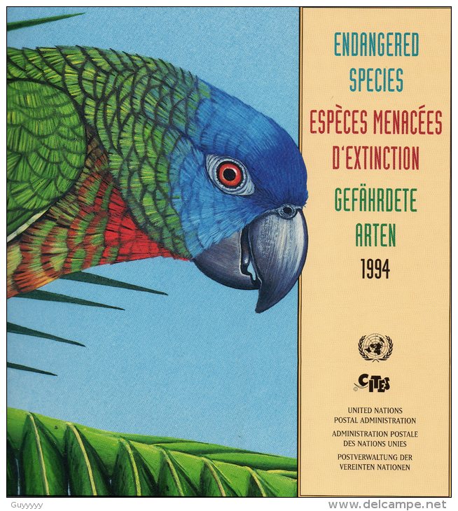 Nations Unies (New-York - Genève - Vienne) - Fascicule Espèces Menacées 1994 - 12 Timbres Neufs ** - Emisiones Comunes New York/Ginebra/Vienna