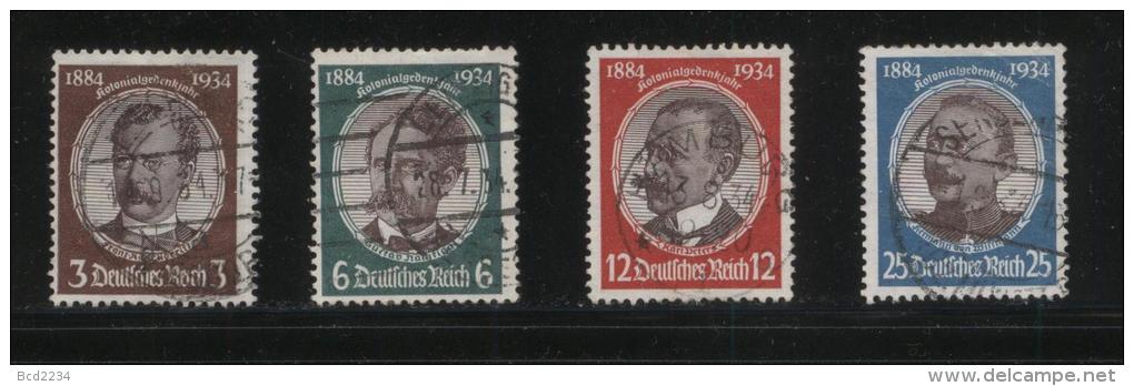 GERMANY 1934 THIRD REICH COLONIAL EXPLORERS SET OF 4 USED - Explorateurs