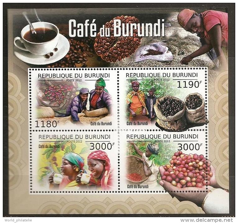 Burundi 2012 ** Sourire, Café, Tassé à Café, Grains, Fleurs, Mains, Sac De Jute, Agriculture, Plantation, Cuillière - Ongebruikt