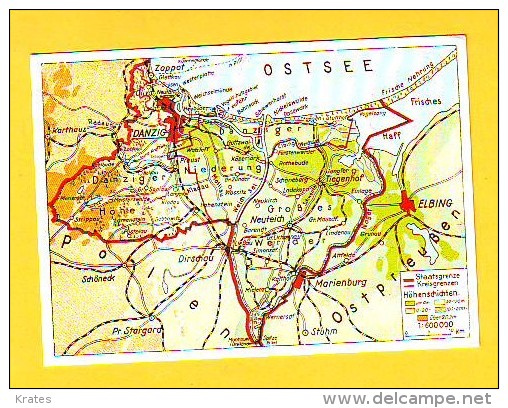 Postcard - Maps, Danzig   (V  20738) - Maps