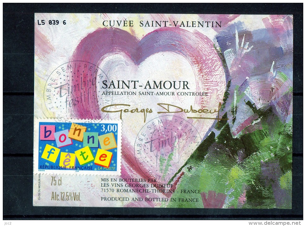 ETIQUETTES + TIMBRE OBLITERE - Stamps