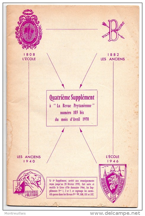 4ème Supplément Revue Militaire Prytanéenne, Avril 1970, 32 Pages, Attention Gribouillage Crayon Sur Plusieurs Pages - Sonstige & Ohne Zuordnung