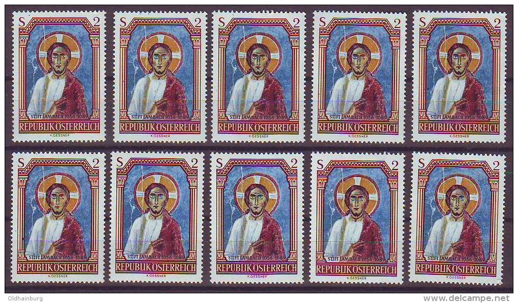 1202l: Österreich 1967,  Romanisches Fresko Hl. Adalbero, 10 ** Ausgaben - Theologians