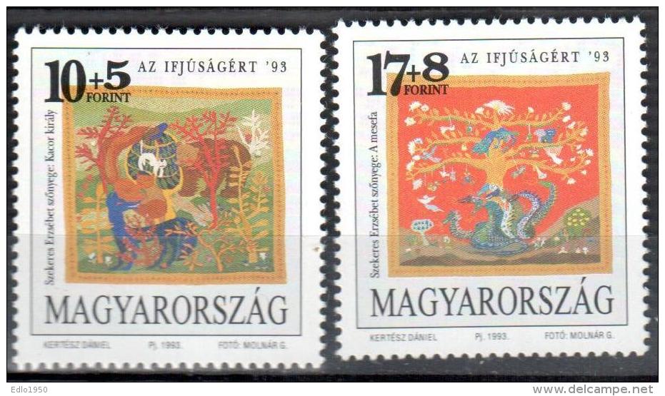Hungary 1993  Art. Points Textile Mi 4238-4239 MNH (**). - Nuovi