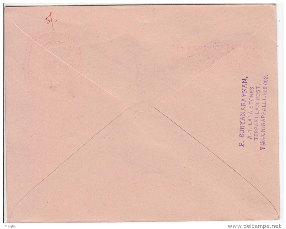 20p+20p Express Delivery Surcharged  25p (Andhra Circle) Unused Postal Stationery Envelope / Cover India - Briefe