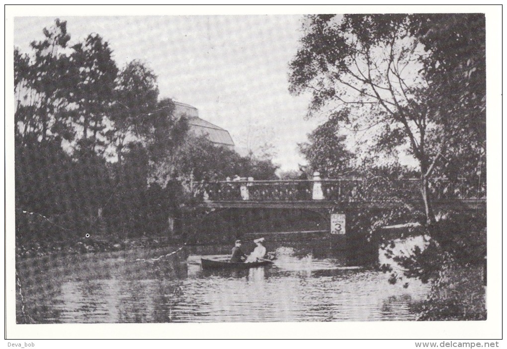 Postcard Boating In The Botanical Gardens SOUTHPORT 1918 Repro - Southport