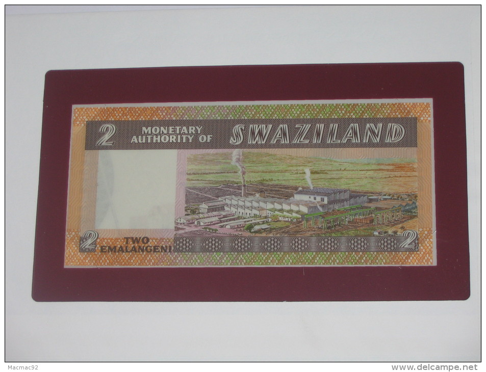 2 Emalangeni  - SWAZILAND - Monetary Authority Of Swaziland - Billet Neuf - UNC  !!! **** ACHAT IMMEDIAT *** - Swasiland