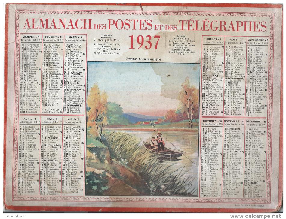 Calendrier Des Postes Et  Des Télégraphes/"Pêche à La Cuillére"/PARIS/ France/ 1937             CAL136 - Kleinformat : 1921-40