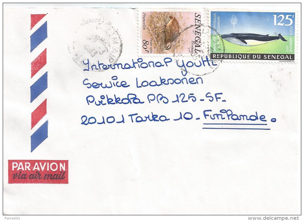 Senegal 1973 Ouakam Air Blue Whale Francolin Bird Cover - Senegal (1960-...)