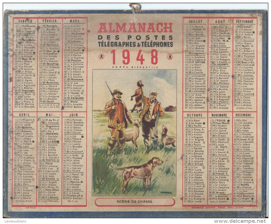 Almanach Des Postes Télégraphes Et Téléphones /"Scéne De Chasse"/PARIS/ France/ 1948           CAL139 - Kleinformat : 1941-60
