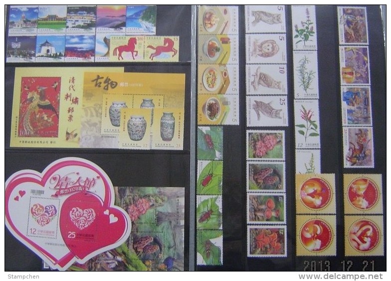 Rep China Taiwan Complete Beautiful 2013 Year Stamps Without Album - Lots & Serien