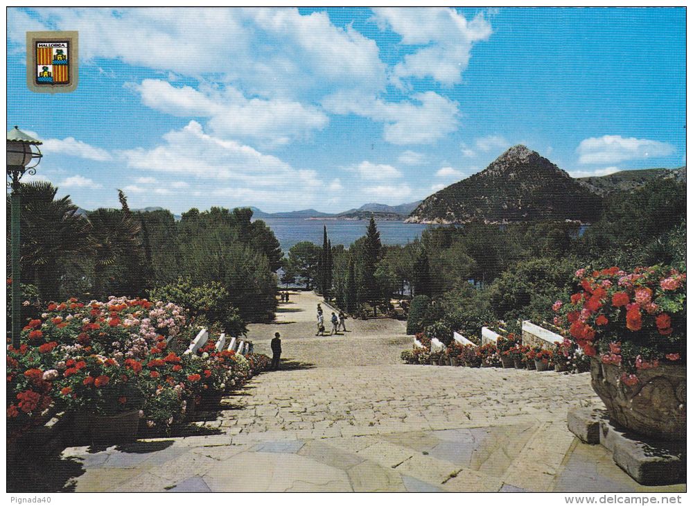 Cp , ESPAGNE , FORMENTOR , Jardines Del Hotel - Jardins De L'Hôtel , Blason - Formentera
