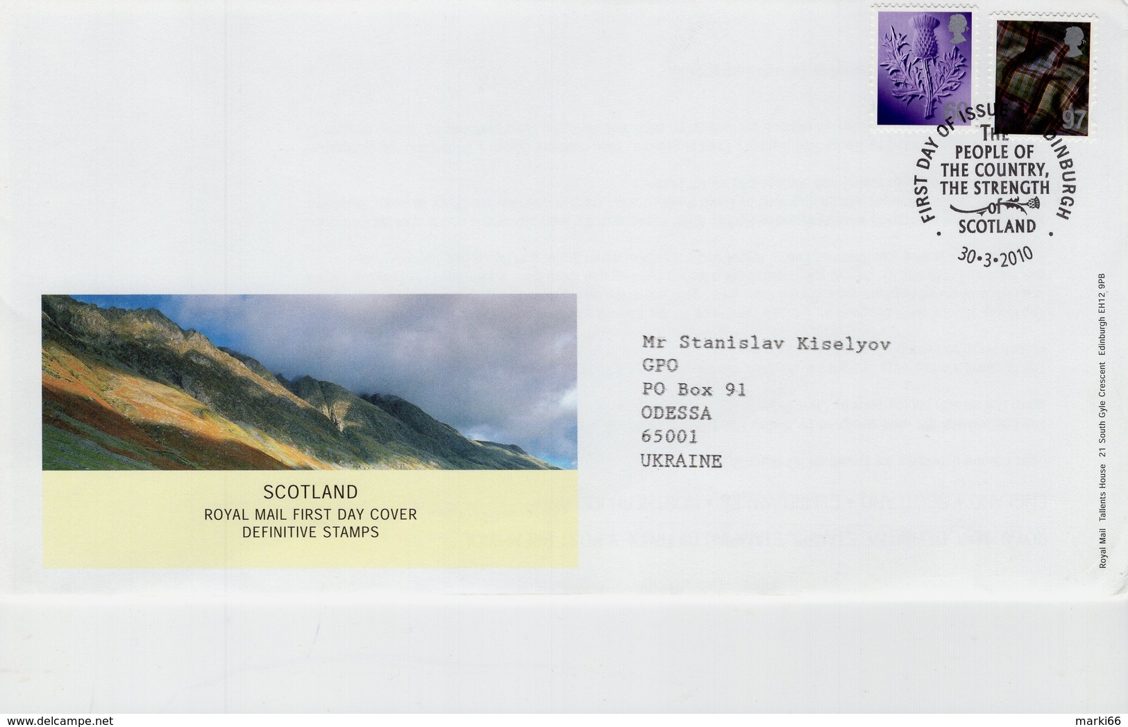 Great Britain - 2010 - Definitive Regional - Scotland - FDC (first Day Cover) - 2001-2010 Decimal Issues