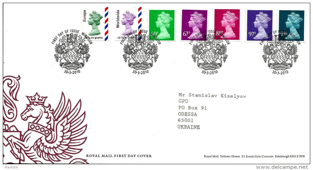 Great Britain - 2010 - Definitive - Elizabeth II Reign - FDC (first Day Cover) - 2001-2010 Decimal Issues