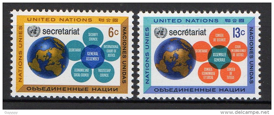 Nations Unies (New-York) - 1968 - Yvert N° 175 à 176 ** - Neufs