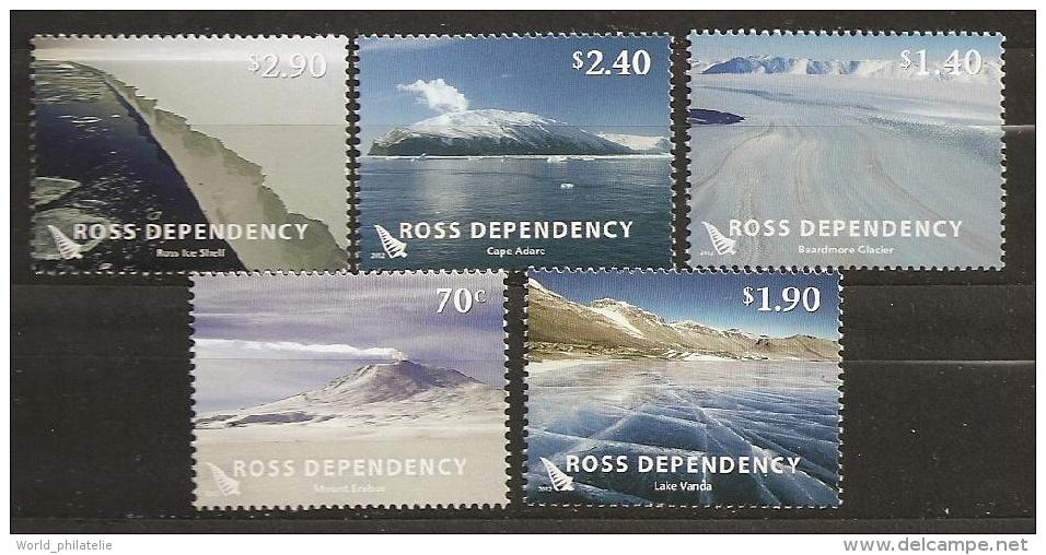 Nouvelle Zélande ROSS 2012 N° 135 / 9 ** Antarctique, Paysages, Mont Erebus, Glacier Beardmore, Lac Vanda, Banquise, Cap - Nuevos