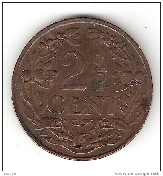 Netherlands  2,5 Cents 1941  Km 150  Xf+ !!! - 1 Cent