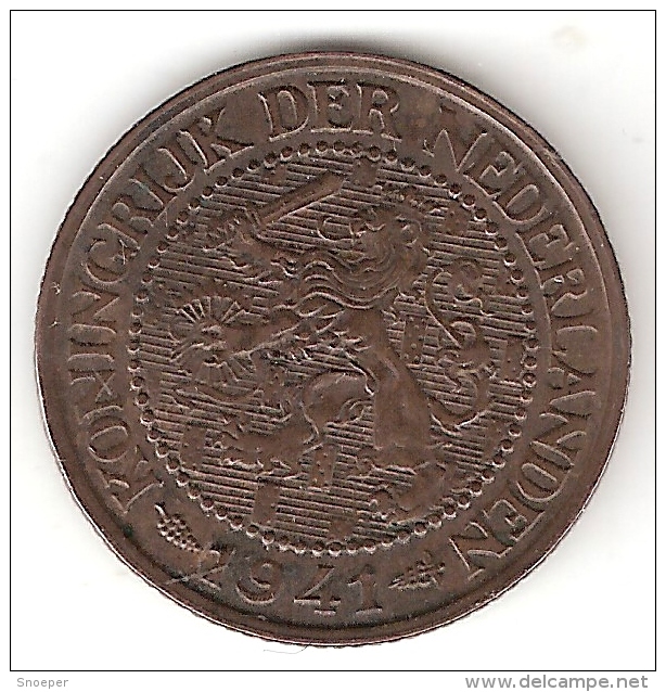 Netherlands  2,5 Cents 1941  Km 150  Xf+ !!! - 1 Centavos