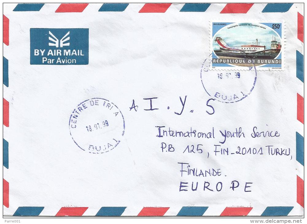 Burundi 1999 Bujumbura Airplane National Airline Cover - Vliegtuigen