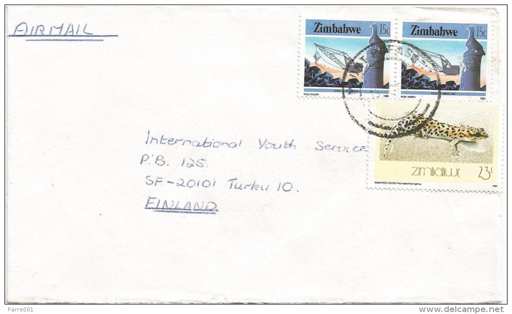 Zimbabwe 1989 Mount Pleasant Tiger Rock Gecko Cover - Zimbabwe (1980-...)