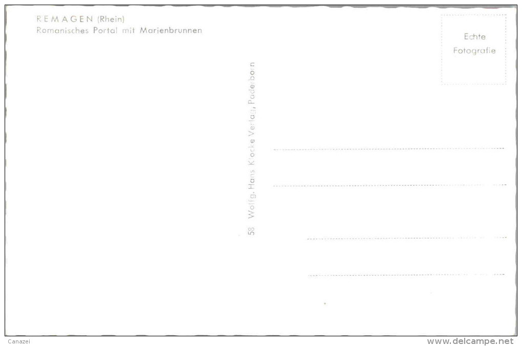 AK Remagen, Romanisches Portal Mit Marienbrunnen, Ung - Remagen