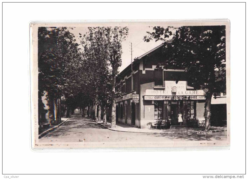 01 MONTLUEL Avenue De La Gare, Hotel, Ed Cigogne, CPSM 9x14, 1952 - Montluel