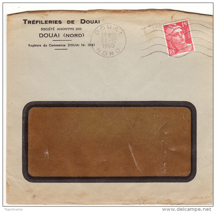 Enveloppe Lettre Tréfileries De Douai 1950 - 1921-1960: Modern Period