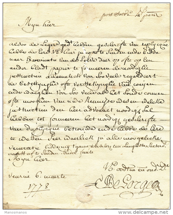 917/21 - Lettre Précurseur Avec Texte - EXPRES Cito Cito - VEURNE 1778 Vers ROUSBRUGGE - Signée De Lorge - 1714-1794 (Austrian Netherlands)