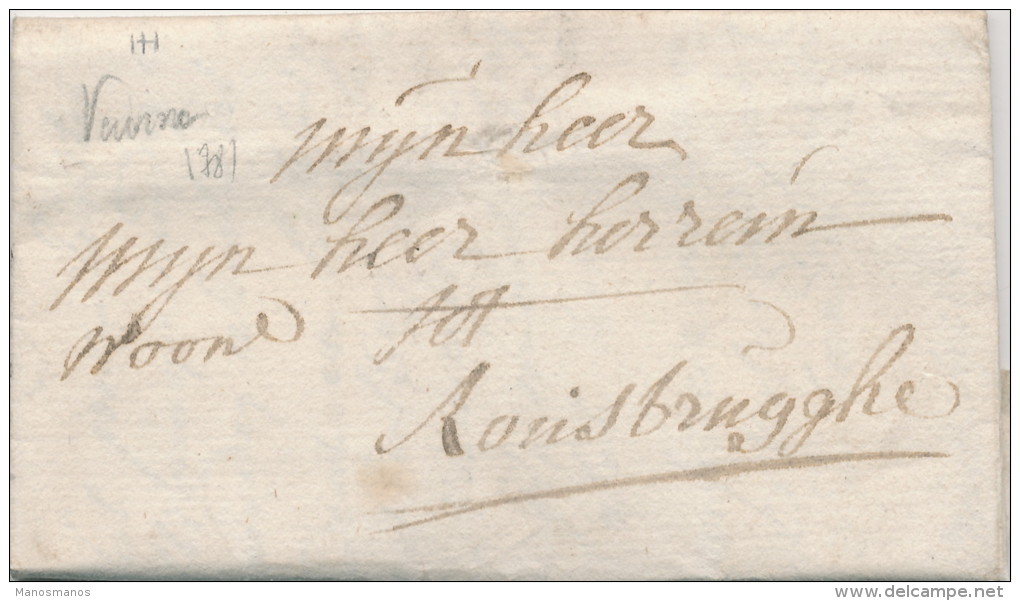 918/21 - Lettre Précurseur Avec Texte - VEURNE 1787 Vers ROUSBRUGGHE - Signée Nonckels - 1714-1794 (Austrian Netherlands)