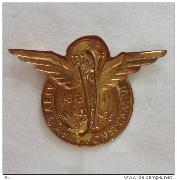 Badge / Pin ZN000693 - Parachuting (Fallschirmspringen) Czechoslovakia Bratislava World Championships 1958 ARCS - Parachutisme